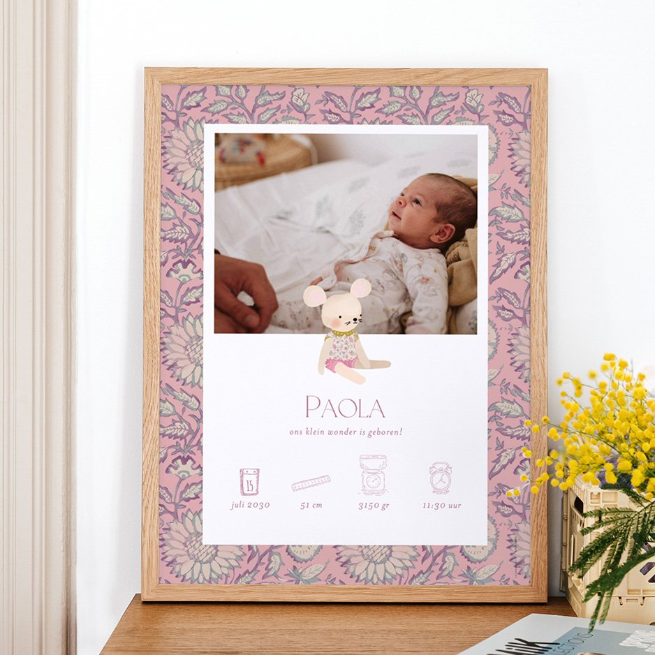 Geboortekaart poster