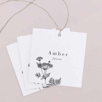 Naamkaart bruiloft  Herbarium