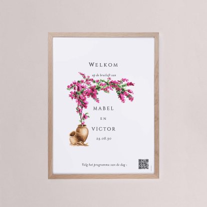 Trouwbord  Bougainvillée