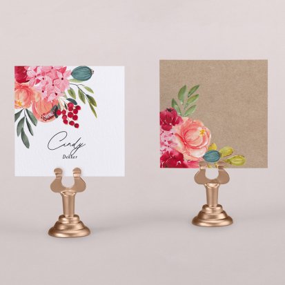 Naamkaart bruiloft  Red roses