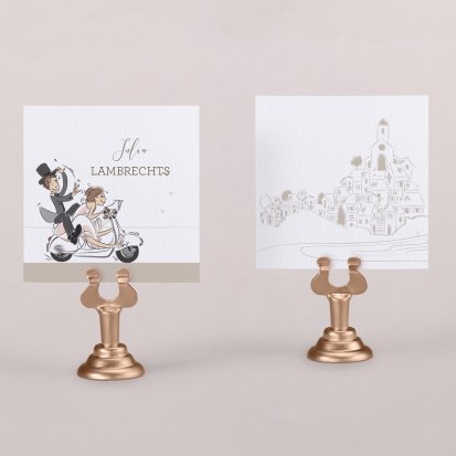 Naamkaart bruiloft  Vespa