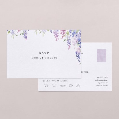 Rsvp trouwkaart  Wisteria