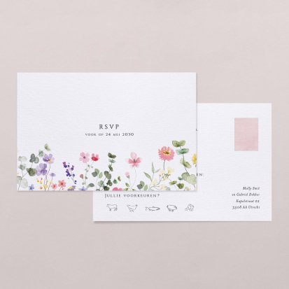 Rsvp trouwkaart  Into the bloom
