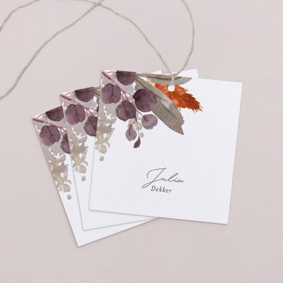 Naamkaart bruiloft  Misty Mauves