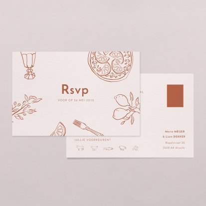 Rsvp trouwkaart  Mare rossa
