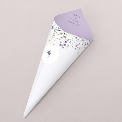 Confetti hoorntje bruiloft  Violetta