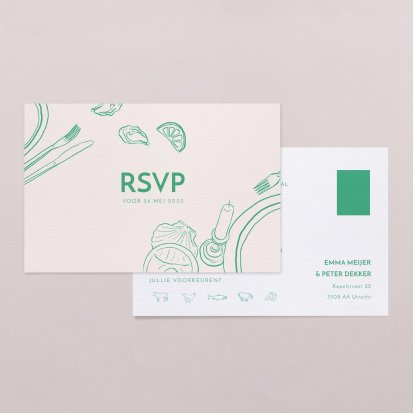 Rsvp trouwkaart  Amore mio