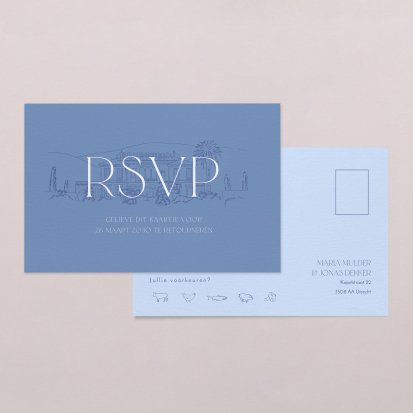 Rsvp trouwkaart  Palazzo Azzuro