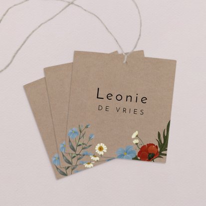 Naamkaart bruiloft  Summer bouquet