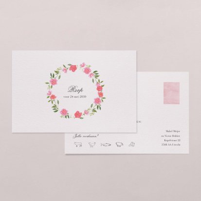 Rsvp trouwkaart  Sweet roses