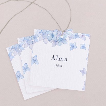 Naamkaart bruiloft  Sweet blue