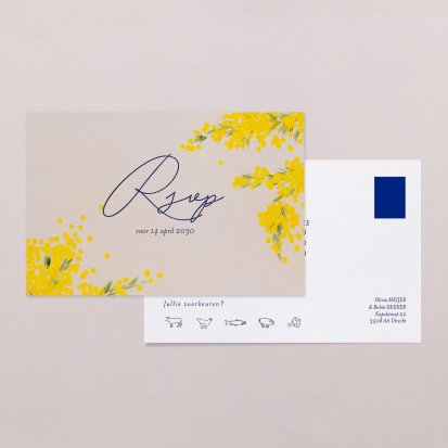 Rsvp trouwkaart  Mimosas