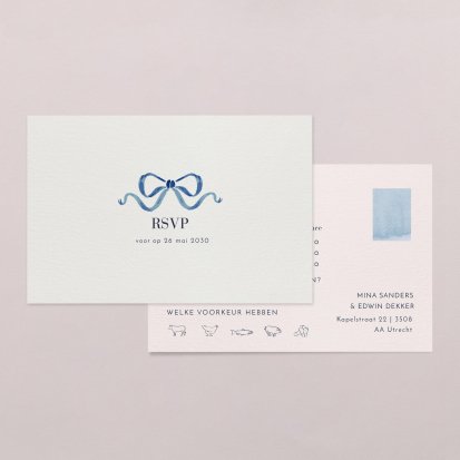 Rsvp trouwkaart  Galon bleu