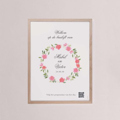 Trouwbord  Sweet roses