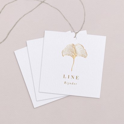 Naamkaart bruiloft  Golden Ginkgo