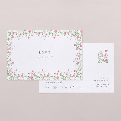 Rsvp trouwkaart  Round romance