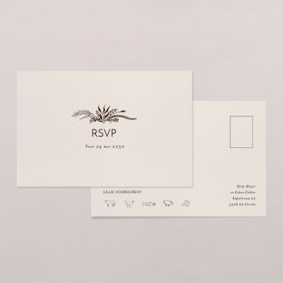 Rsvp trouwkaart  Minimal portrait