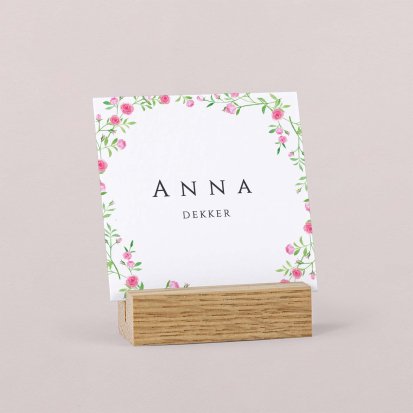 Naamkaart bruiloft  Round romance