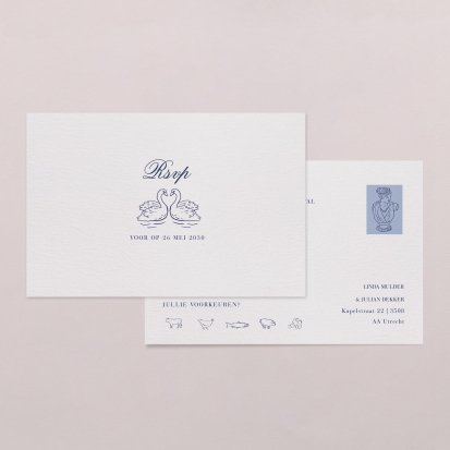 Rsvp trouwkaart  Champagne party